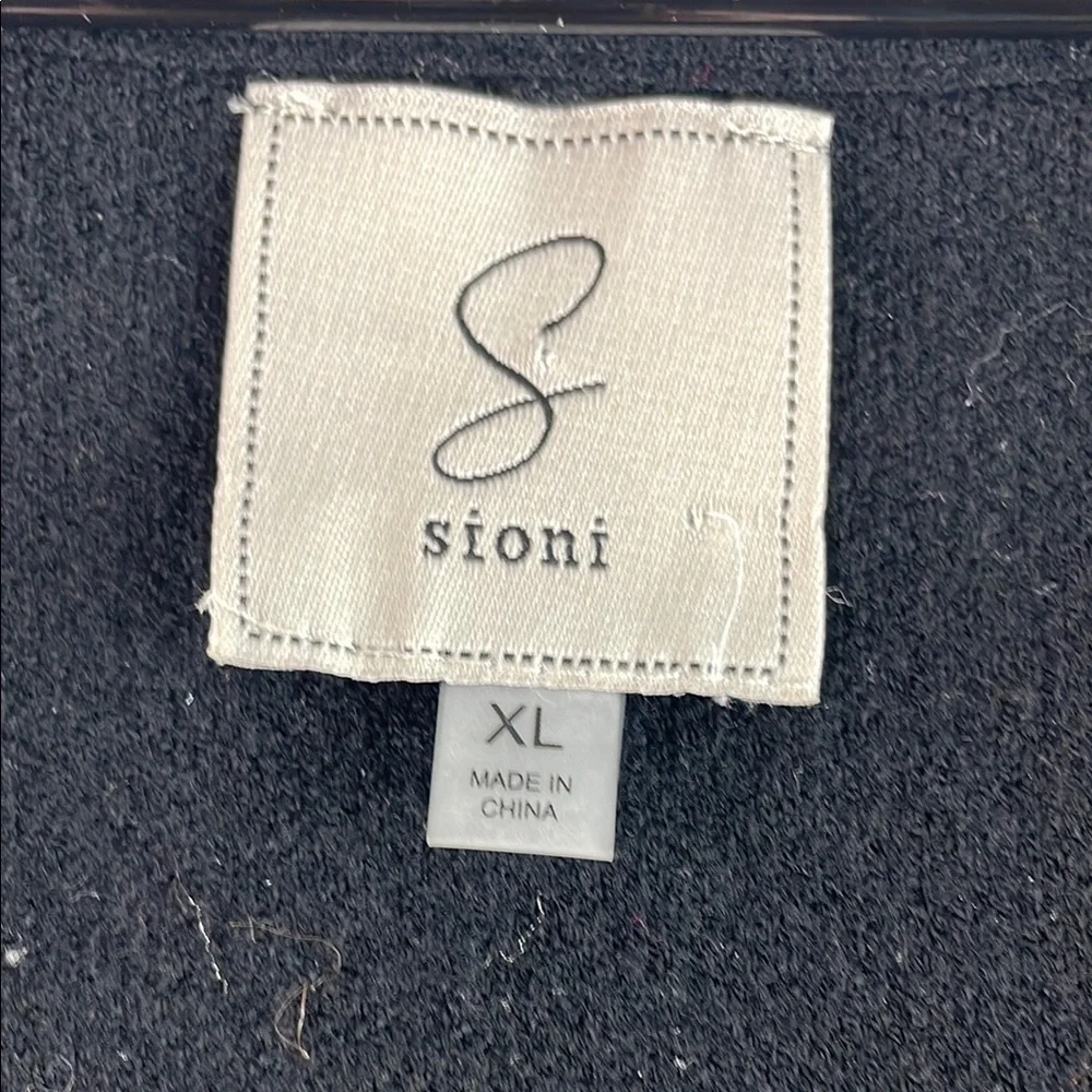 Sioni Black Floral Open Cardigan Size XL